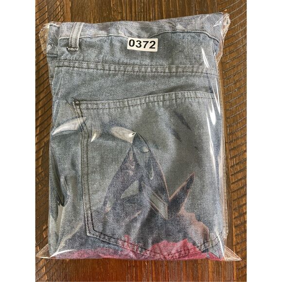 Moto Biker Jeans Mens 44‎ BluebLight Wash Straight Leg Distressed Stitch Detail - Picture 11 of 11